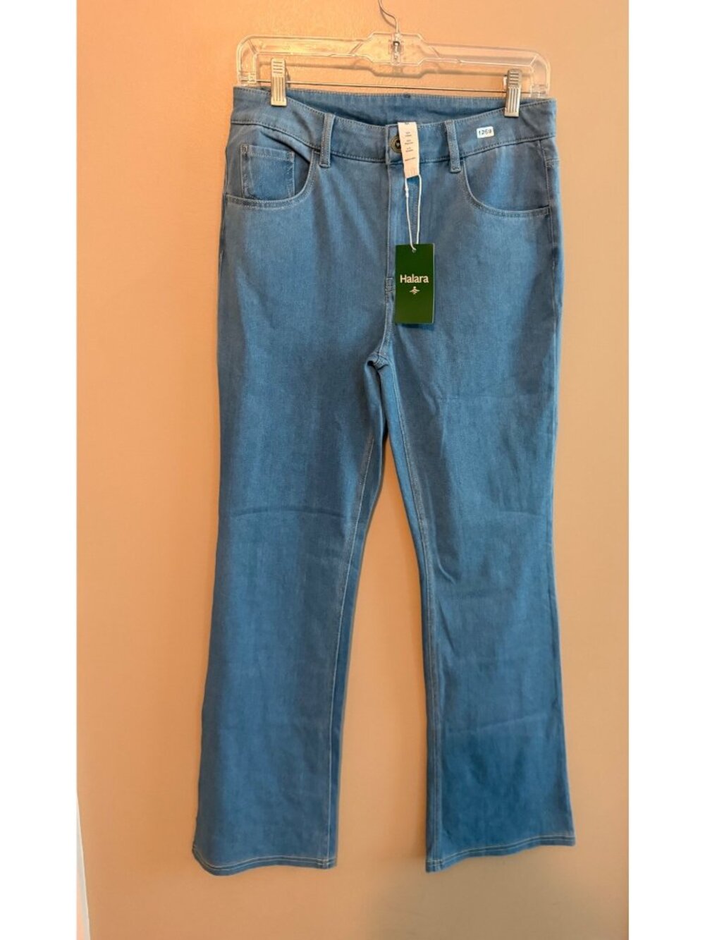 Halara Womens Medium Blue Denim Flared Stretch Jeans With Front & Back Pockets